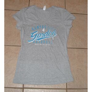 LIKE NEW Womens Sz Jr Large Gray KANSAS CITY ROYALS  #4 ALEX GORDON Shirt